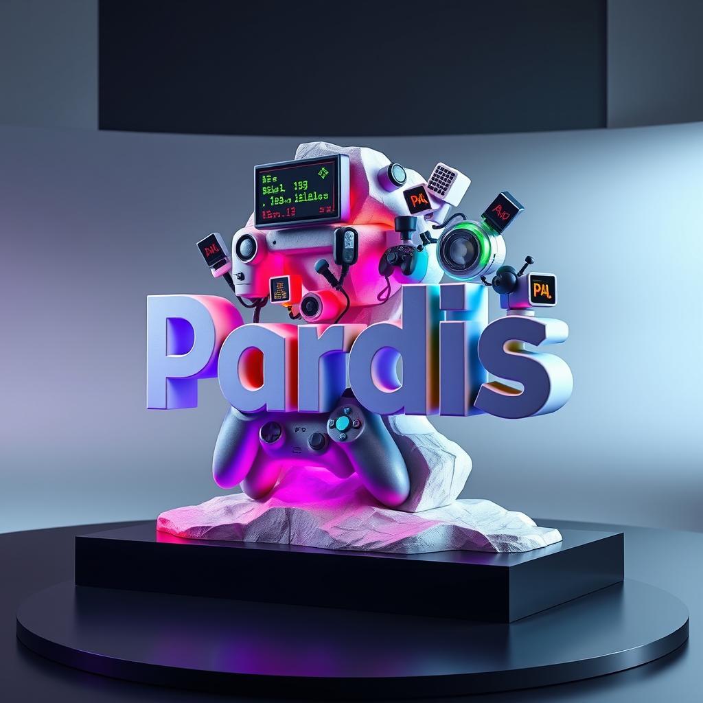A beautifully crafted statue shaped like the Pardis brand logo, designed with intricate details that reflect computer gaming themes