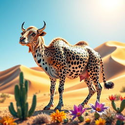 A mythical creature that is a combination of a camel, a cow, and a leopard