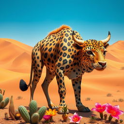 A mythical creature that is a combination of a camel, a cow, and a leopard