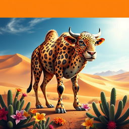 A mythical creature that is a combination of a camel, a cow, and a leopard