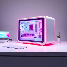 A stunningly beautiful computer system designed in the shape of the Pardis brand logo, featuring sleek lines and an elegant design