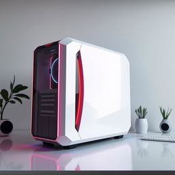 A stunningly beautiful computer system designed in the shape of the Pardis brand logo, featuring sleek lines and an elegant design