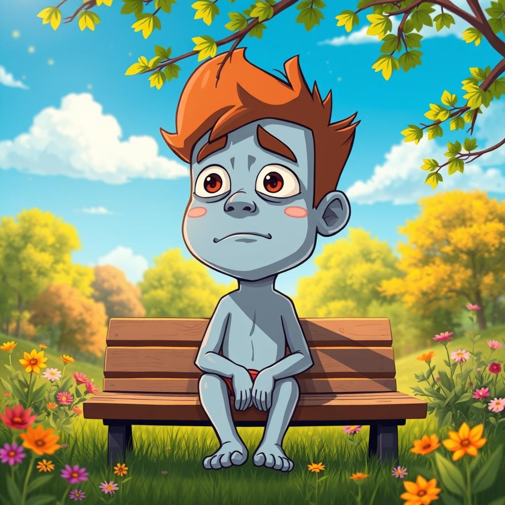 A surreal and colorful illustration of Wojak, the popular internet meme character, depicting a contemplative expression