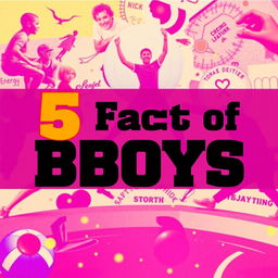A bold and stylish overlay of the text '5 Facts of Boys' prominently displayed in a modern, eye-catching font across the center of a vibrant and playful background