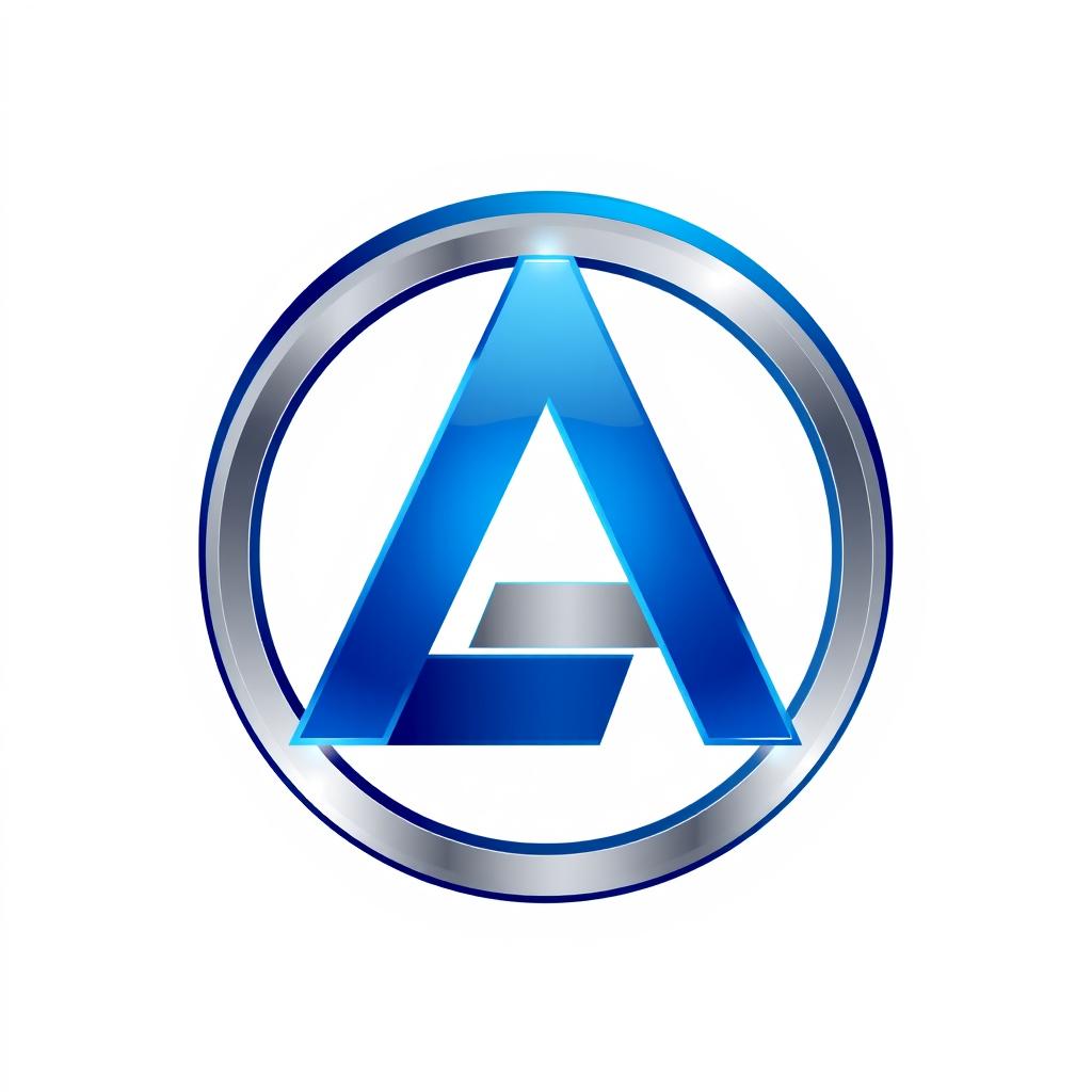 A modern and sleek logo design featuring a stylized letter 'A' incorporated into a circular emblem
