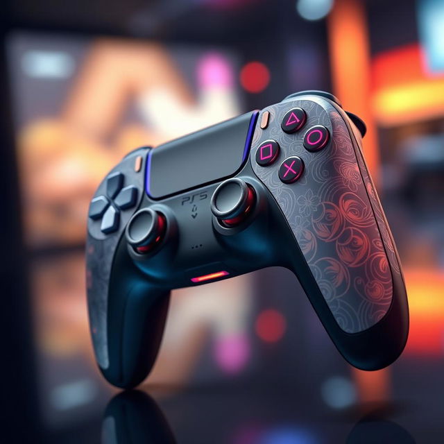 An exquisitely designed PlayStation 5 controller, showcasing a sleek and modern aesthetic