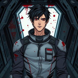 A tall male character in a manga art style, inspired by Japanese light novels