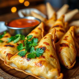 A close-up image of delicious grilled sambusas, a popular Middle Eastern snack
