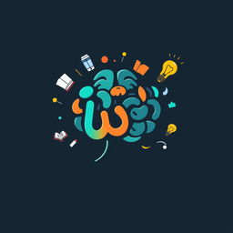 A creative and captivating animated logo design for a book titled 'مغز' (meaning 'Brain' in Persian)