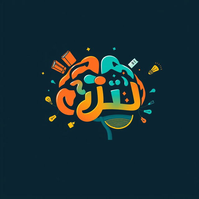 A creative and captivating animated logo design for a book titled 'مغز' (meaning 'Brain' in Persian)