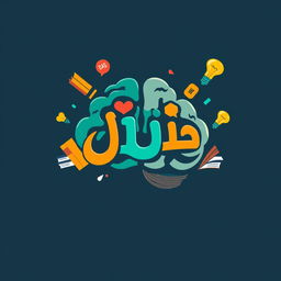 A creative and captivating animated logo design for a book titled 'مغز' (meaning 'Brain' in Persian)