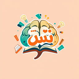 A creative and captivating animated logo design for a book titled 'مغز' (meaning 'Brain' in Persian)