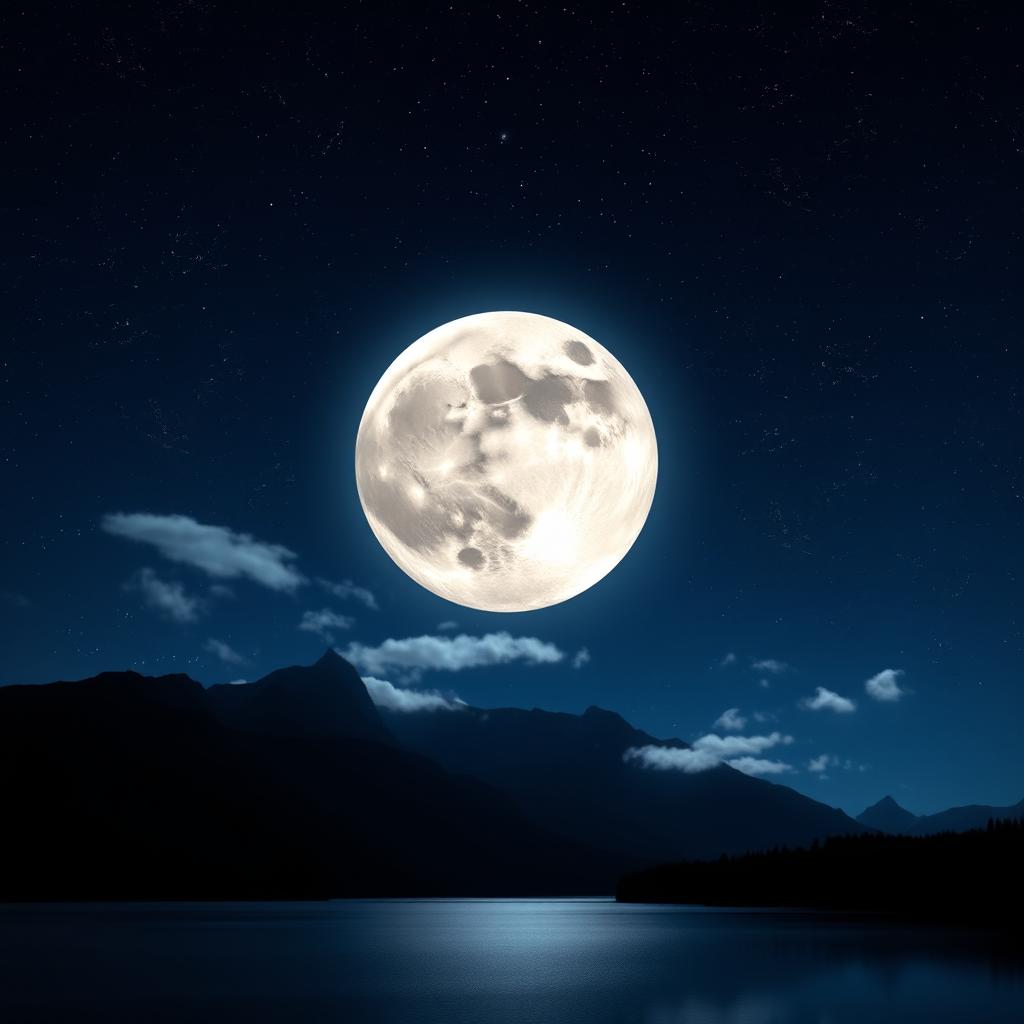 A stunning view of the moon against a starry night sky, showcasing its craters and texture in great detail