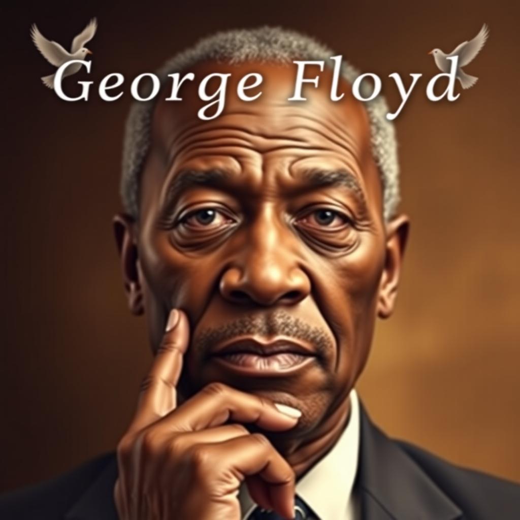 A poignant and respectful portrait of George Floyd, emphasizing themes of dignity, strength, and humanity