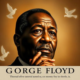 A poignant and respectful portrait of George Floyd, emphasizing themes of dignity, strength, and humanity