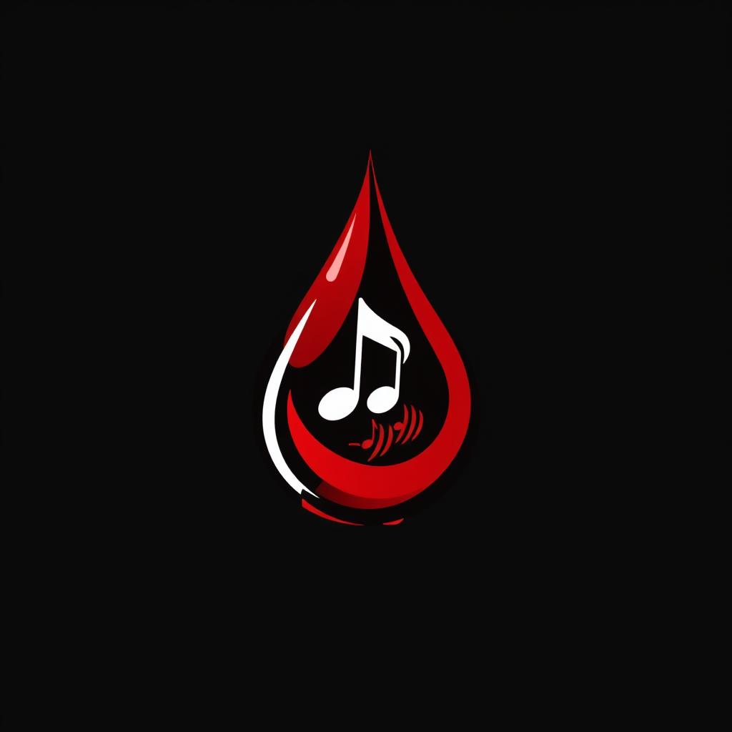 A logo design featuring a stylized blood drop that is pixelated to represent a modern and digital aesthetic