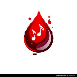 A logo design featuring a stylized blood drop that is pixelated to represent a modern and digital aesthetic