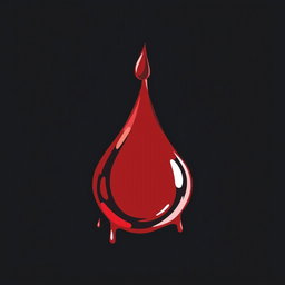 A stylized logo featuring a drop of blood, designed with a pixel art aesthetic, infused with elements that reflect hip-hop culture