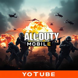 A dynamic and engaging wallpaper for a YouTube channel themed around Call of Duty Mobile