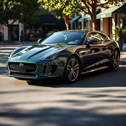 A luxury car, branded with the Lacoste logo, elegantly parked on a picturesque street