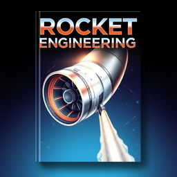 A visually striking book cover titled 'ROCKET ENGINEERING' featuring a highly detailed and artistic illustration of a rocket nozzle