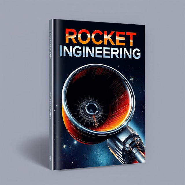 A visually striking book cover titled 'ROCKET ENGINEERING' featuring a highly detailed and artistic illustration of a rocket nozzle