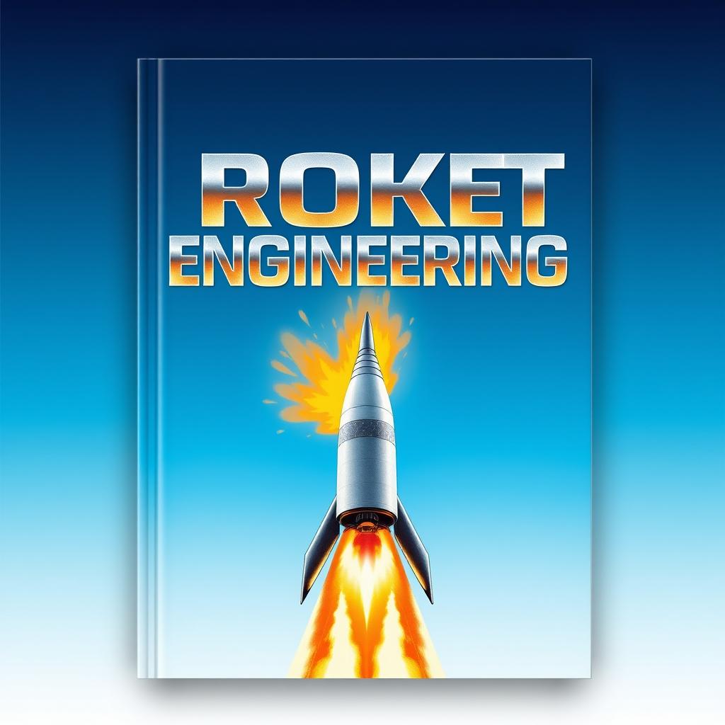 A dynamic and eye-catching book cover titled 'ROCKET ENGINEERING'