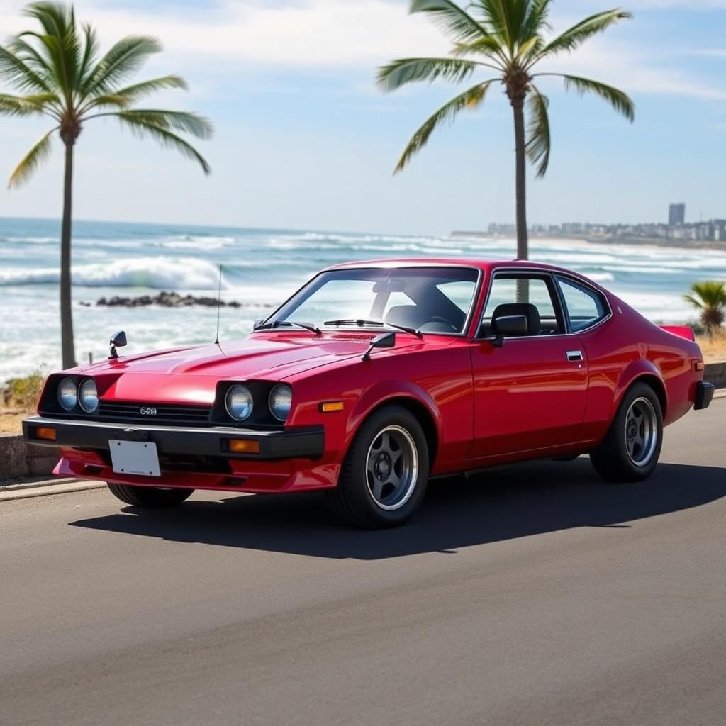 A classic 1980s Nissan JDM car, showcasing its iconic retro design