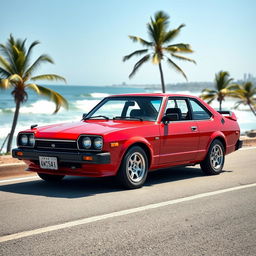 A classic 1980s Nissan JDM car, showcasing its iconic retro design