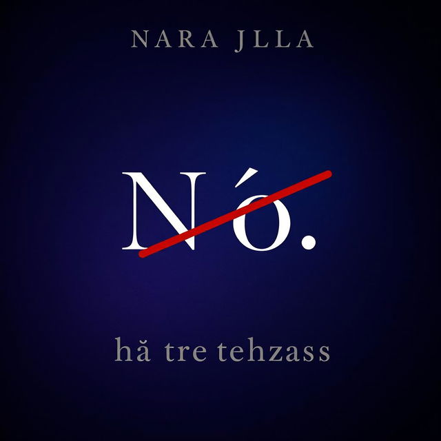 A book cover design featuring the title "Não" prominently in the center, with a striking red 'X' crossing over it