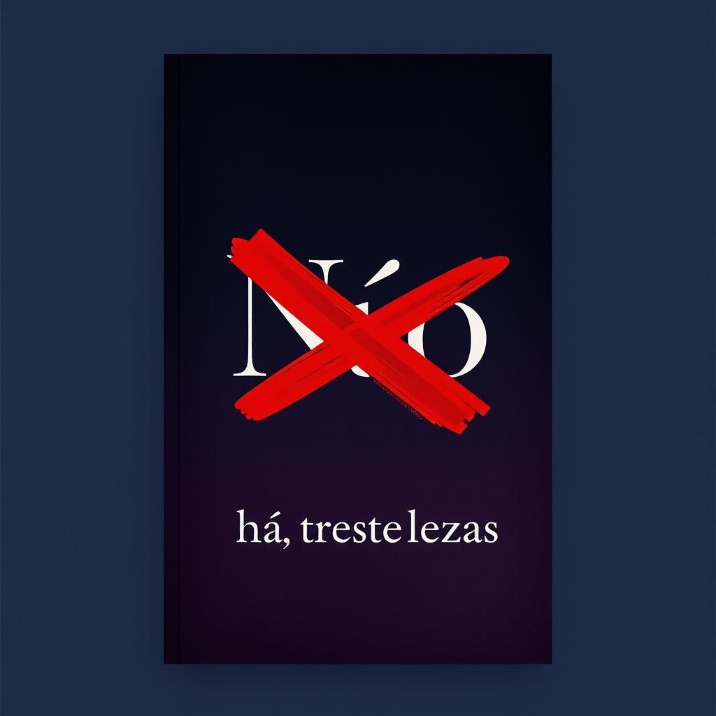 A book cover design featuring the title "Não" prominently in the center, with a striking red 'X' crossing over it