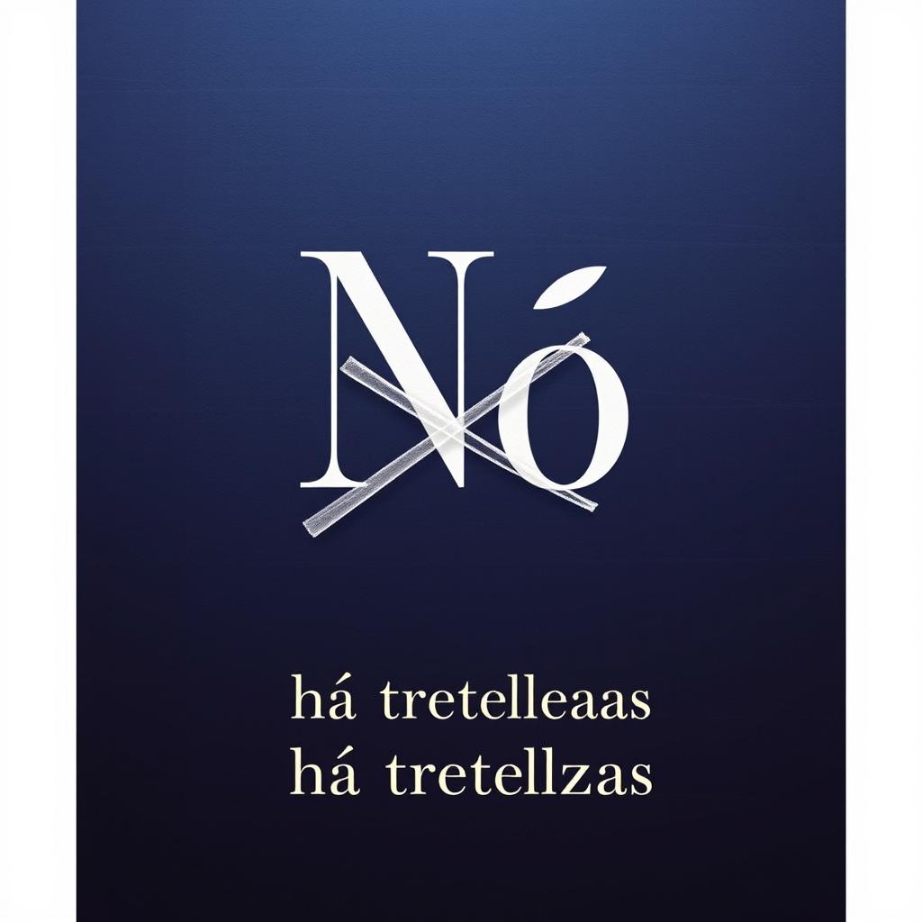A book cover design featuring the title "Não" prominently in the center, with a faint and slightly transparent 'X' subtly placed over it, blending into the background