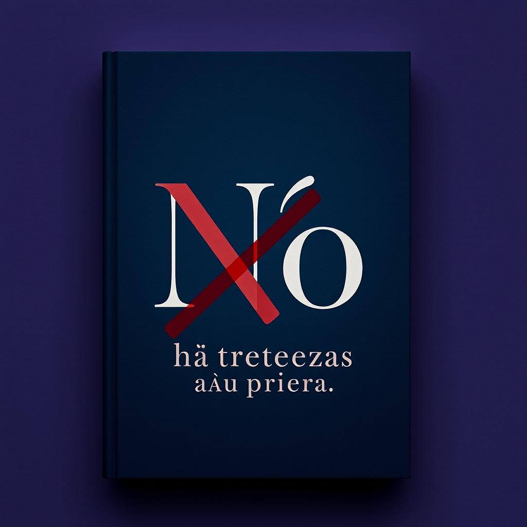 A book cover design featuring the title "Não" prominently in the center, with a large, slightly transparent red 'X' subtly placed over it, blending into the design