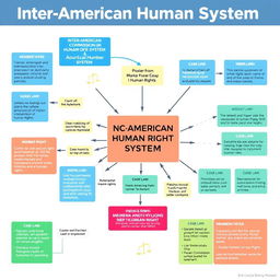 A detailed conceptual map illustrating the Inter-American Human Rights System