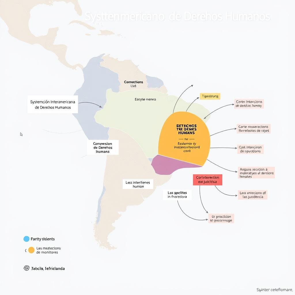 Un mapa conceptual detallado que ilustre el Sistema Interamericano de Derechos Humanos