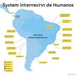 Un mapa conceptual detallado que ilustre el Sistema Interamericano de Derechos Humanos