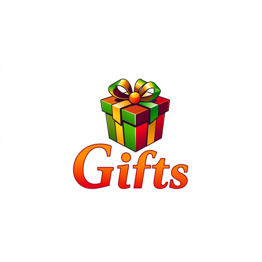 A vibrant and modern logo design for a project named 'Gifts'