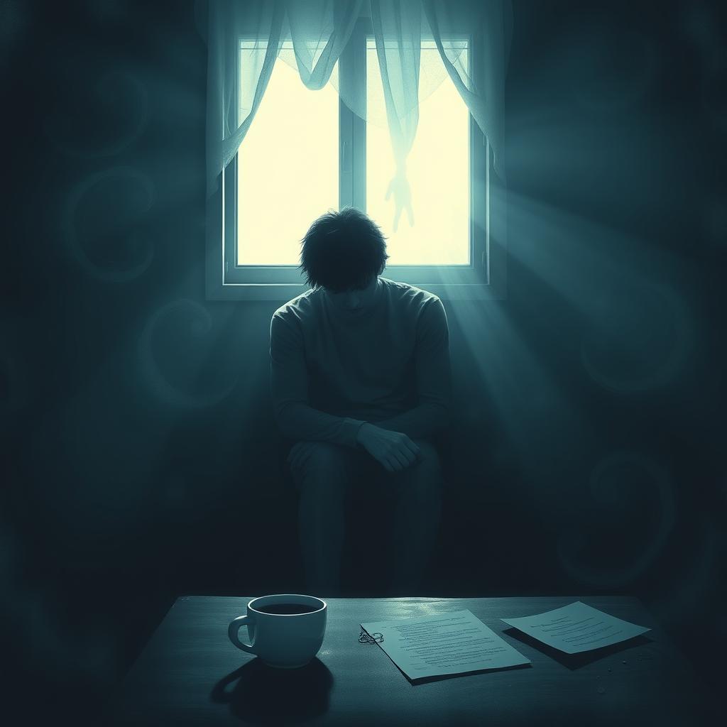 A conceptual artwork that visually represents the feeling of depression