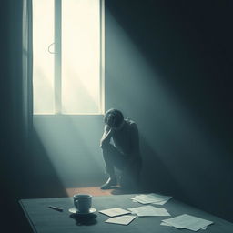 A conceptual artwork that visually represents the feeling of depression