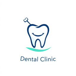 A modern and sleek dental logo featuring a stylized tooth icon with a blue and green color palette