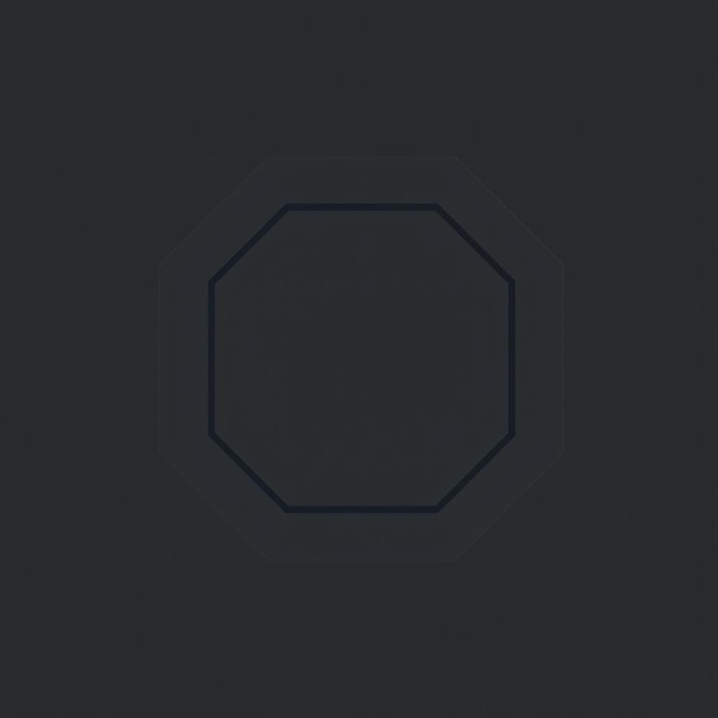 A clean and minimalist representation of the UFC Octagon, emphasizing its geometric shape and symmetry