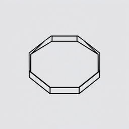 A clean and minimalist representation of the UFC Octagon, emphasizing its geometric shape and symmetry