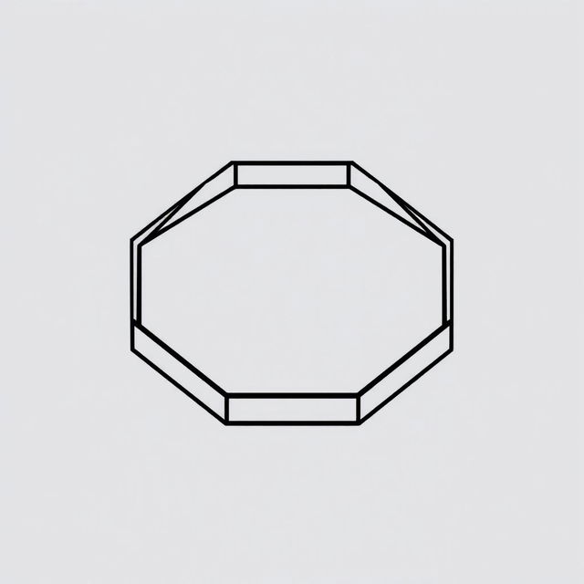 A clean and minimalist representation of the UFC Octagon, emphasizing its geometric shape and symmetry