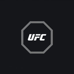 A clean, minimalist design of the UFC Octagon, featuring a single color with subtle shading to highlight the octagonal shape