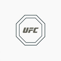 A clean, minimalist design of the UFC Octagon, featuring a single color with subtle shading to highlight the octagonal shape