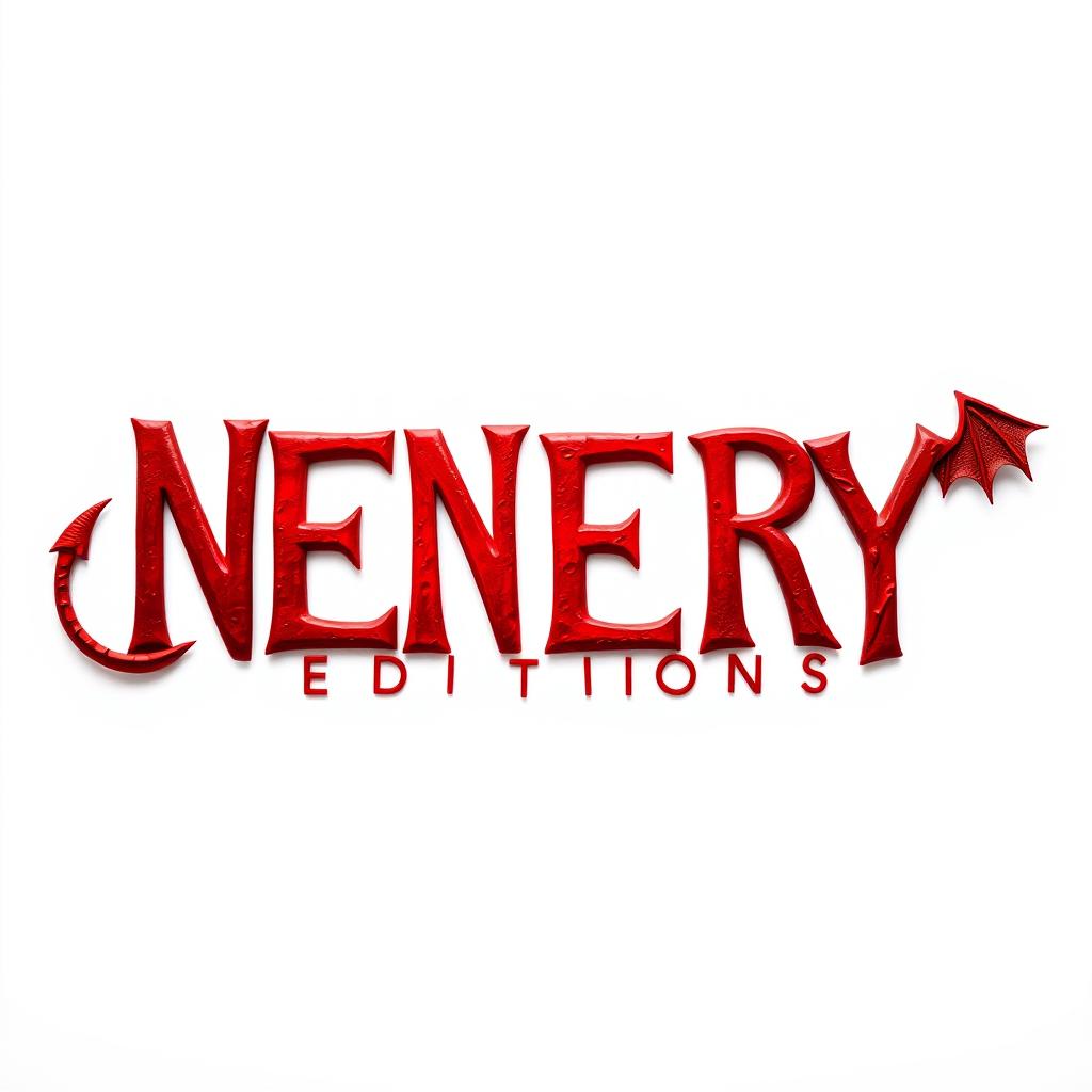 The text 'NERY EDITIONS' displayed on a white background, featuring letters in a reddish color
