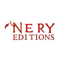 The text 'NERY EDITIONS' displayed on a white background, featuring letters in a reddish color