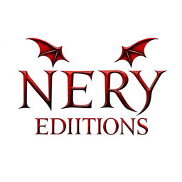 Design a stylized text that reads 'NERY EDITIONS' on a white background