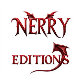 Design a stylized text that reads 'NERY EDITIONS' on a white background
