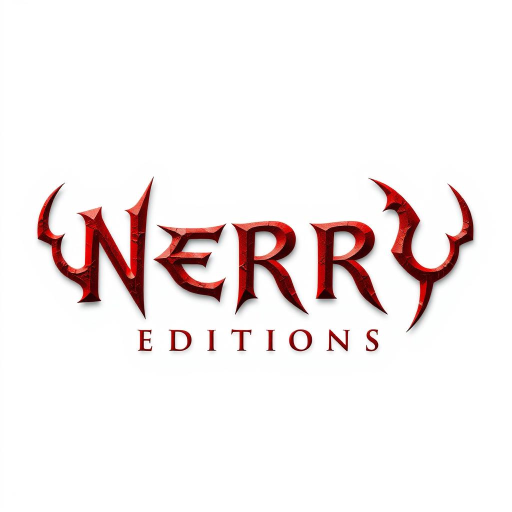 Design a stylized text that reads 'NERY EDITIONS' on a white background